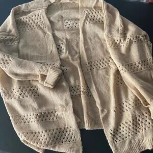 Cozy Knitted Beige Cardigan Sweater - Perfect for Layering